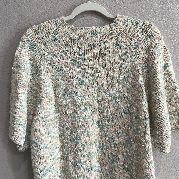 Y2K Vintage Alfred Dunner Sweater Short Sleeve Multi Color Pullover Sz 44 (2X) - Picture 8 of 9